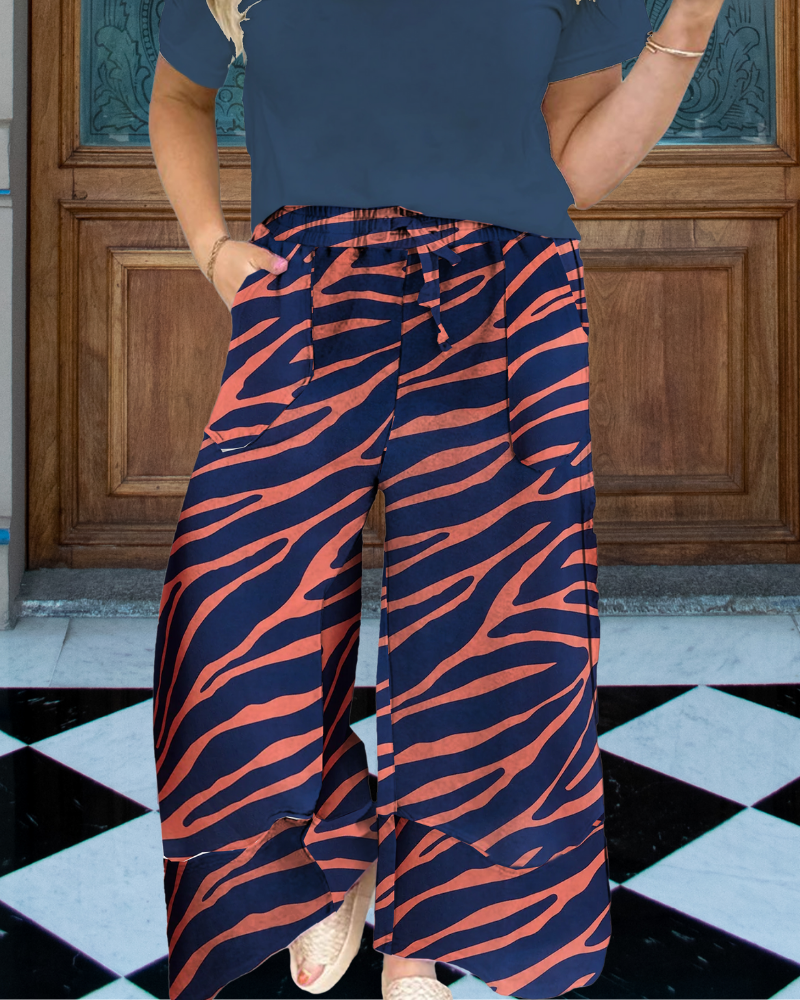 Playful Tiger Print Pants
