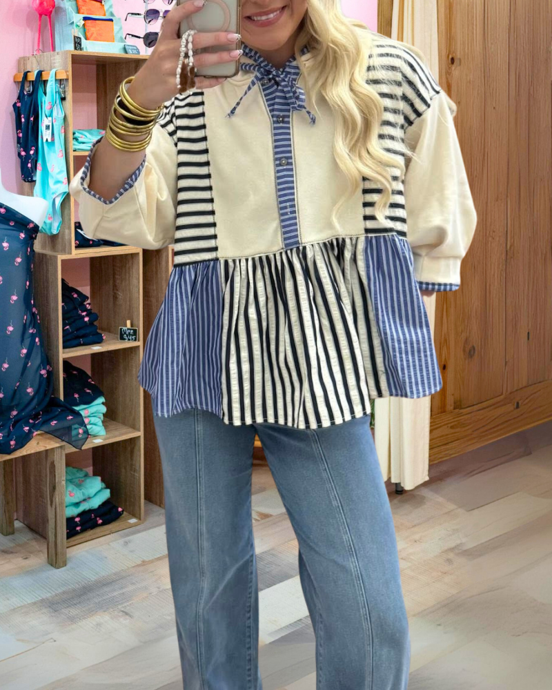 Stylish Casual Striped Hoodie