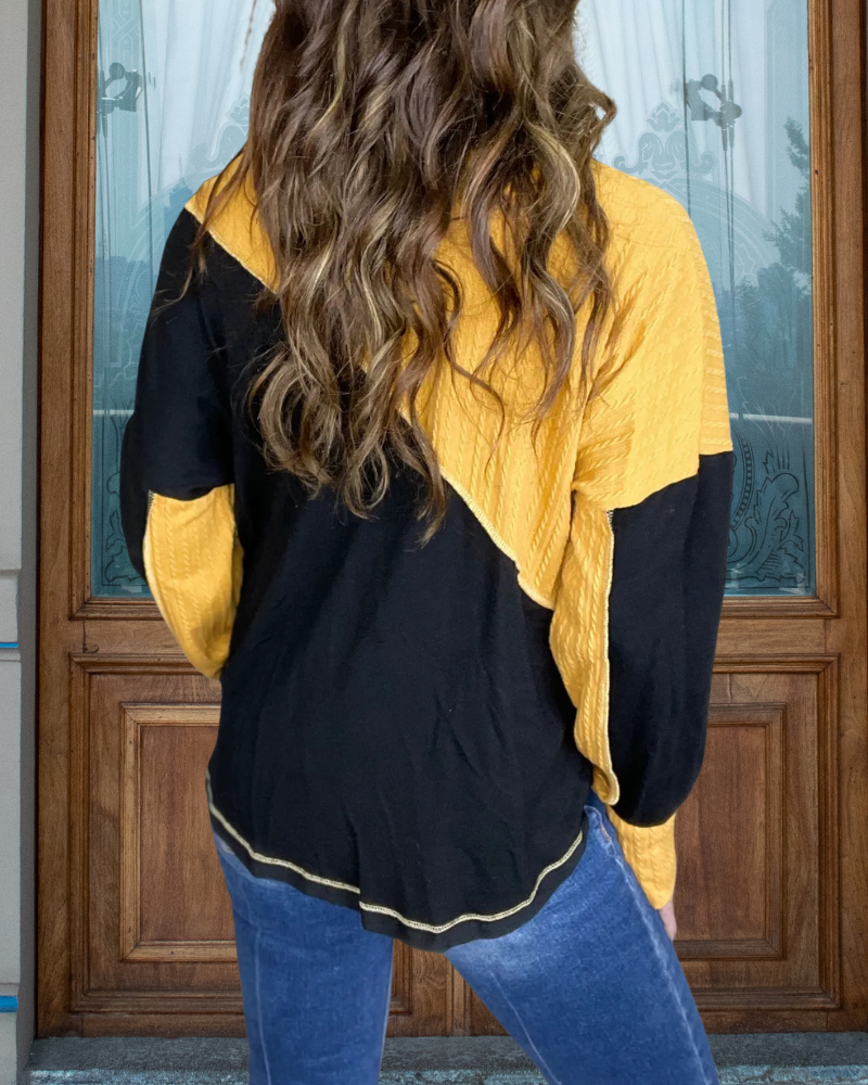 Fashion Colorblock Knitted Sweater