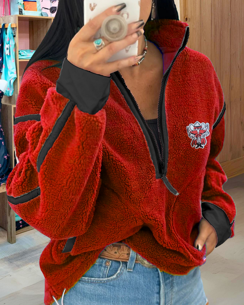 Texas Tech Embroidery Half Zip Top