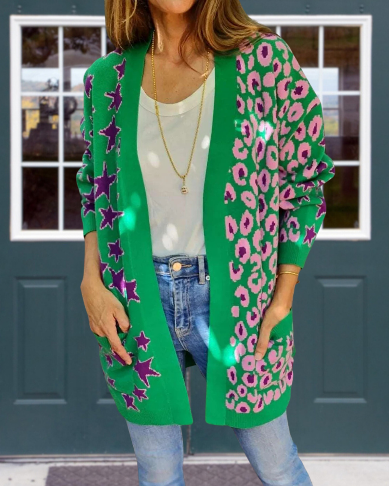 Unique Star Leopard Cardigan