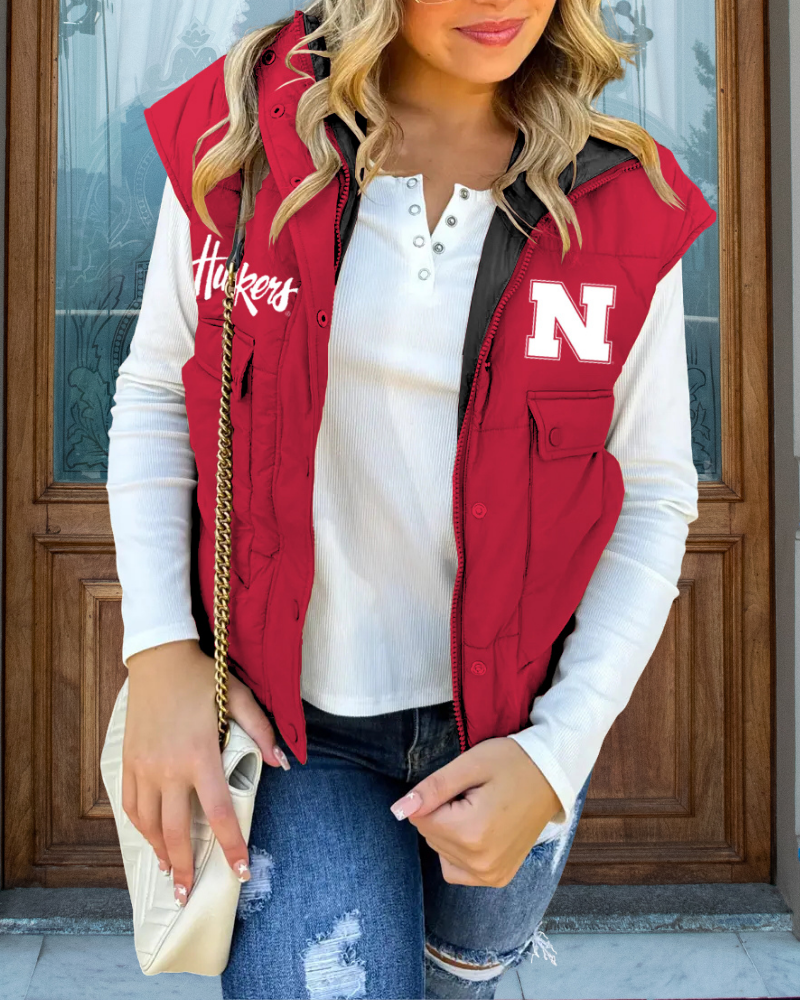 Nebraska Cornhuskers Zip-Up Vest Jacket