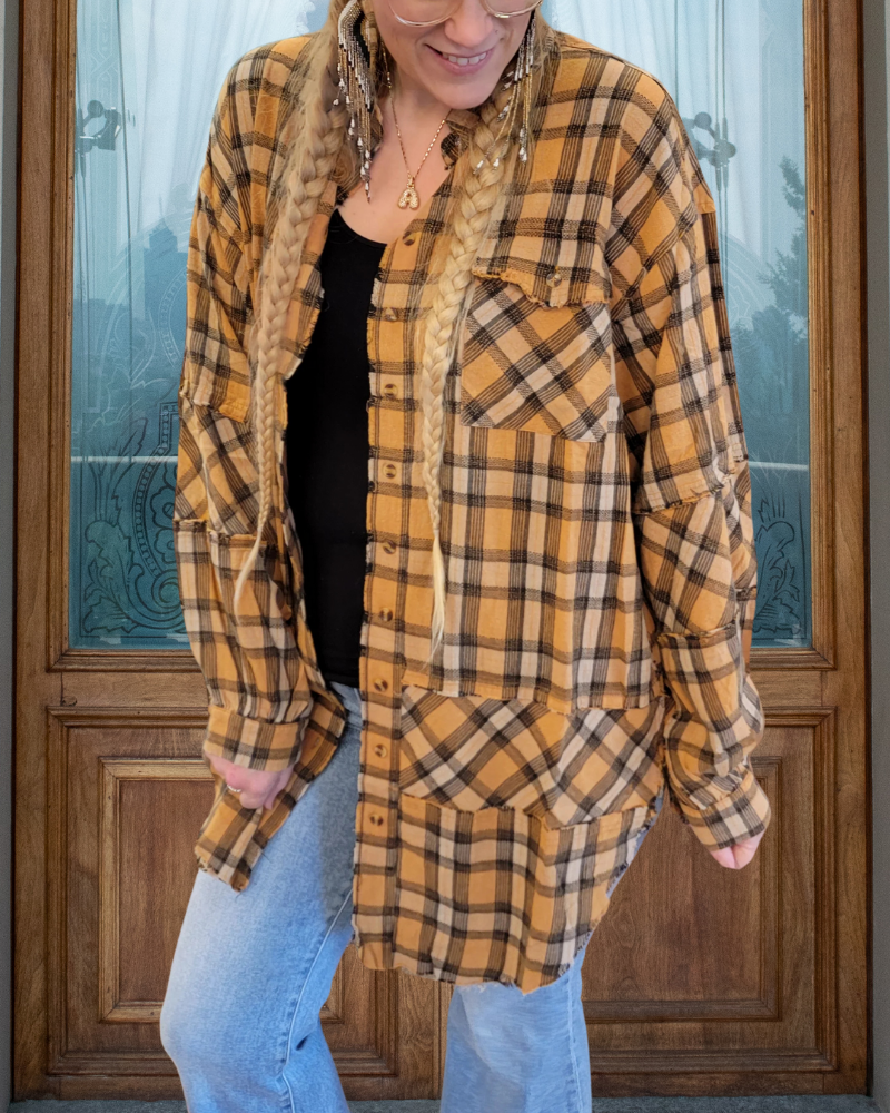 Oversized Casual Plaid Shirt