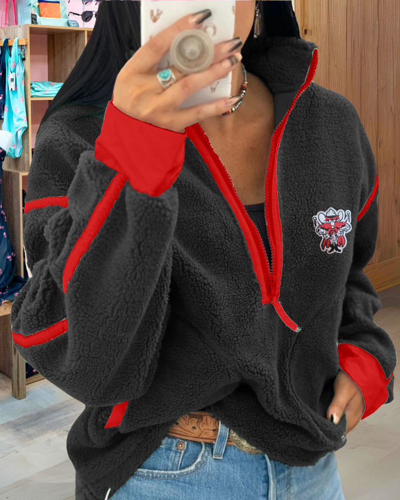 Texas Tech Embroidery Half Zip Top