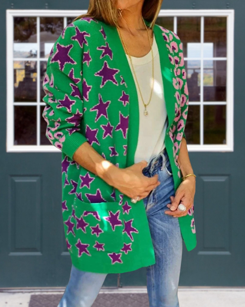 Unique Star Leopard Cardigan