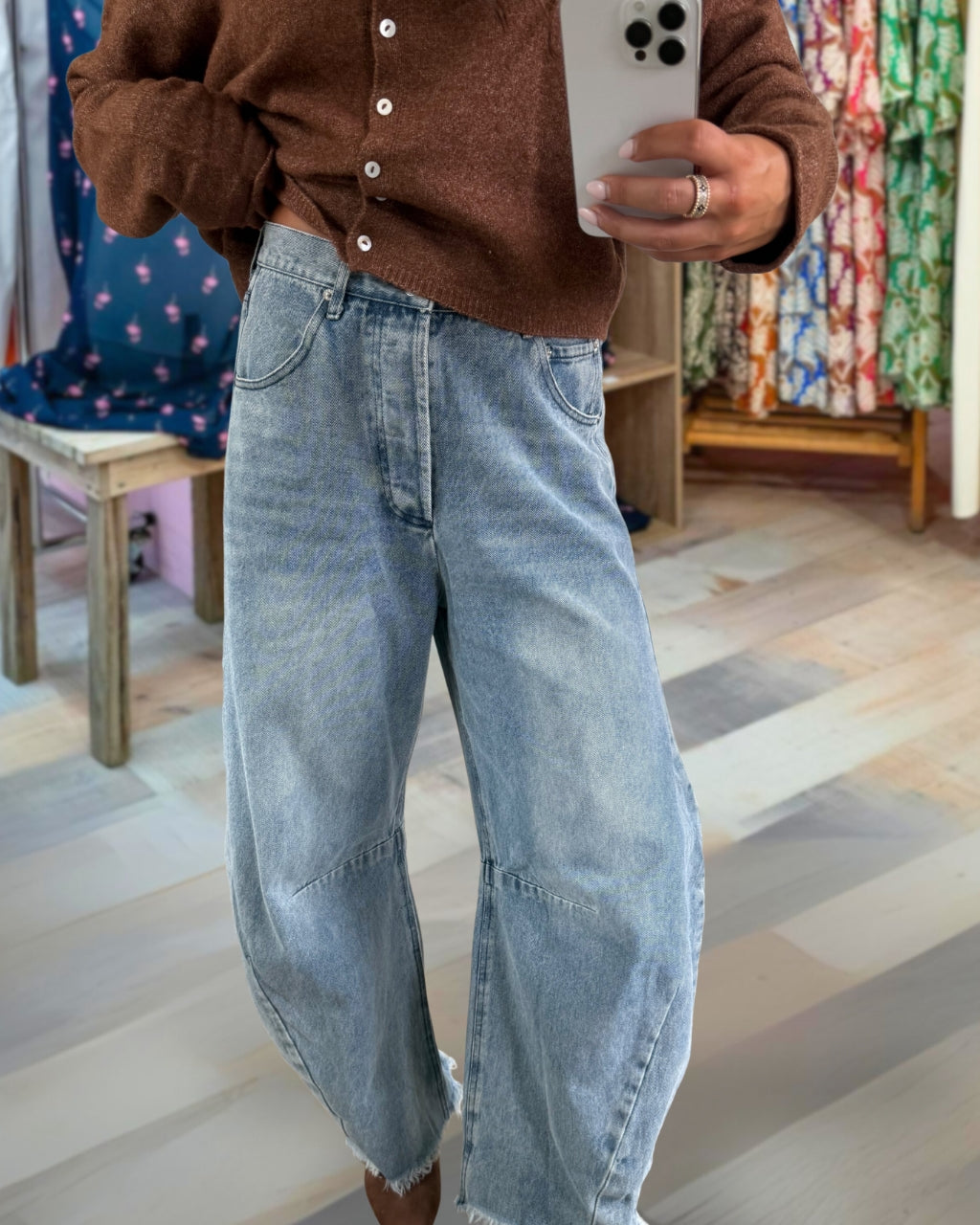 Chic Barrel Leg Denim Pants