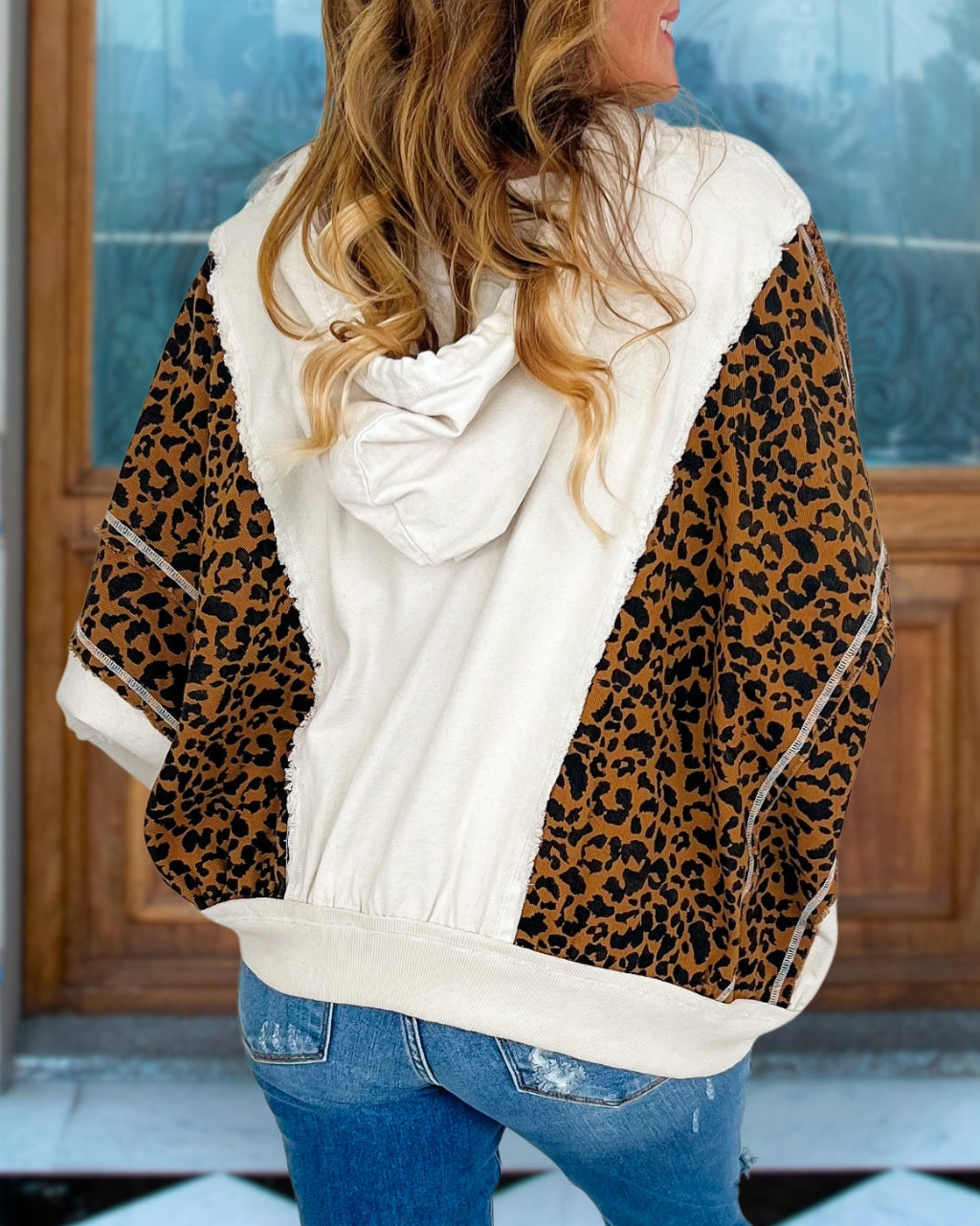 Unique Leopard Mix Hoodie Jacket