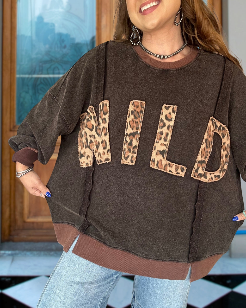 Wild Leopard Patch Pullover