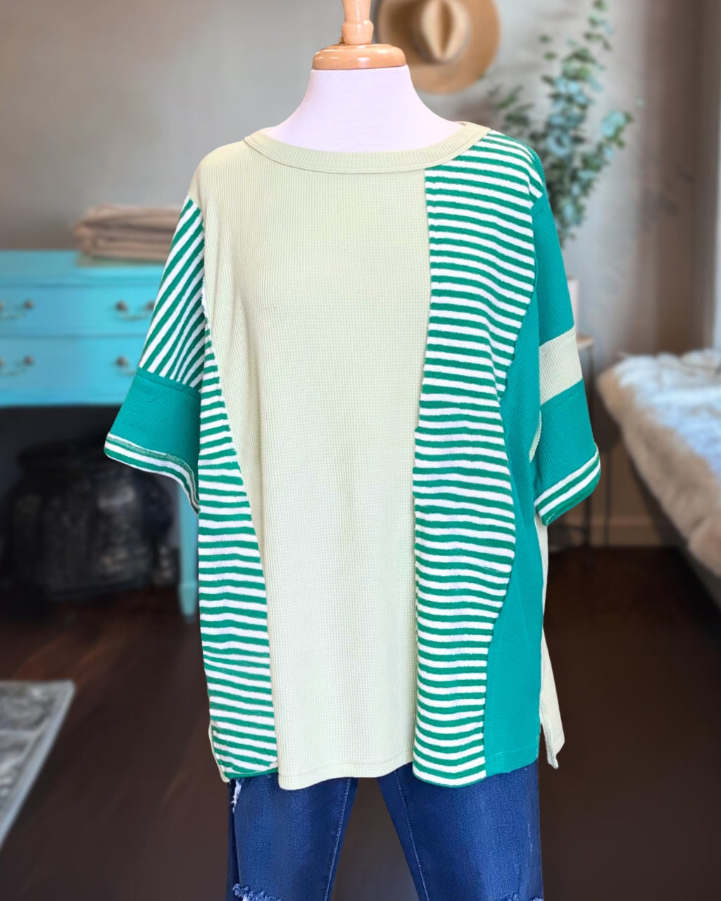 Relaxed Stripe Panel Top