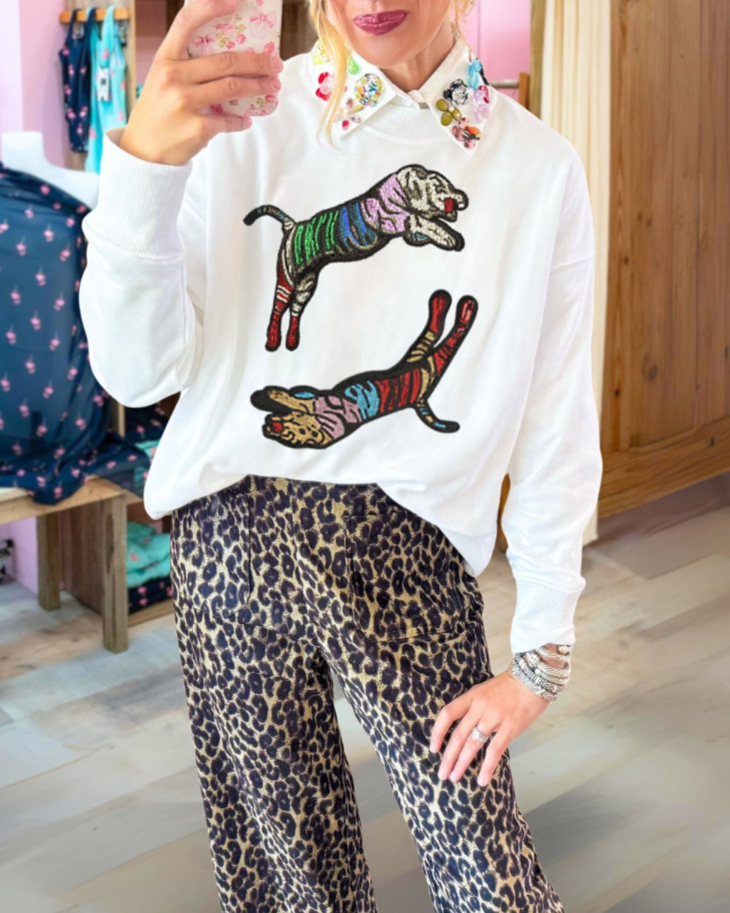 Twin Tiger Sequin Sweatshirt