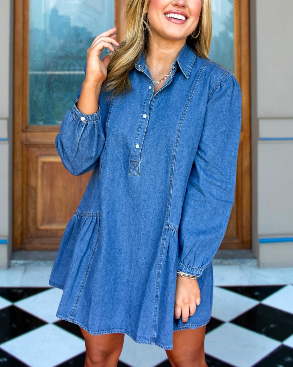 Trendy Denim Babydoll Dress