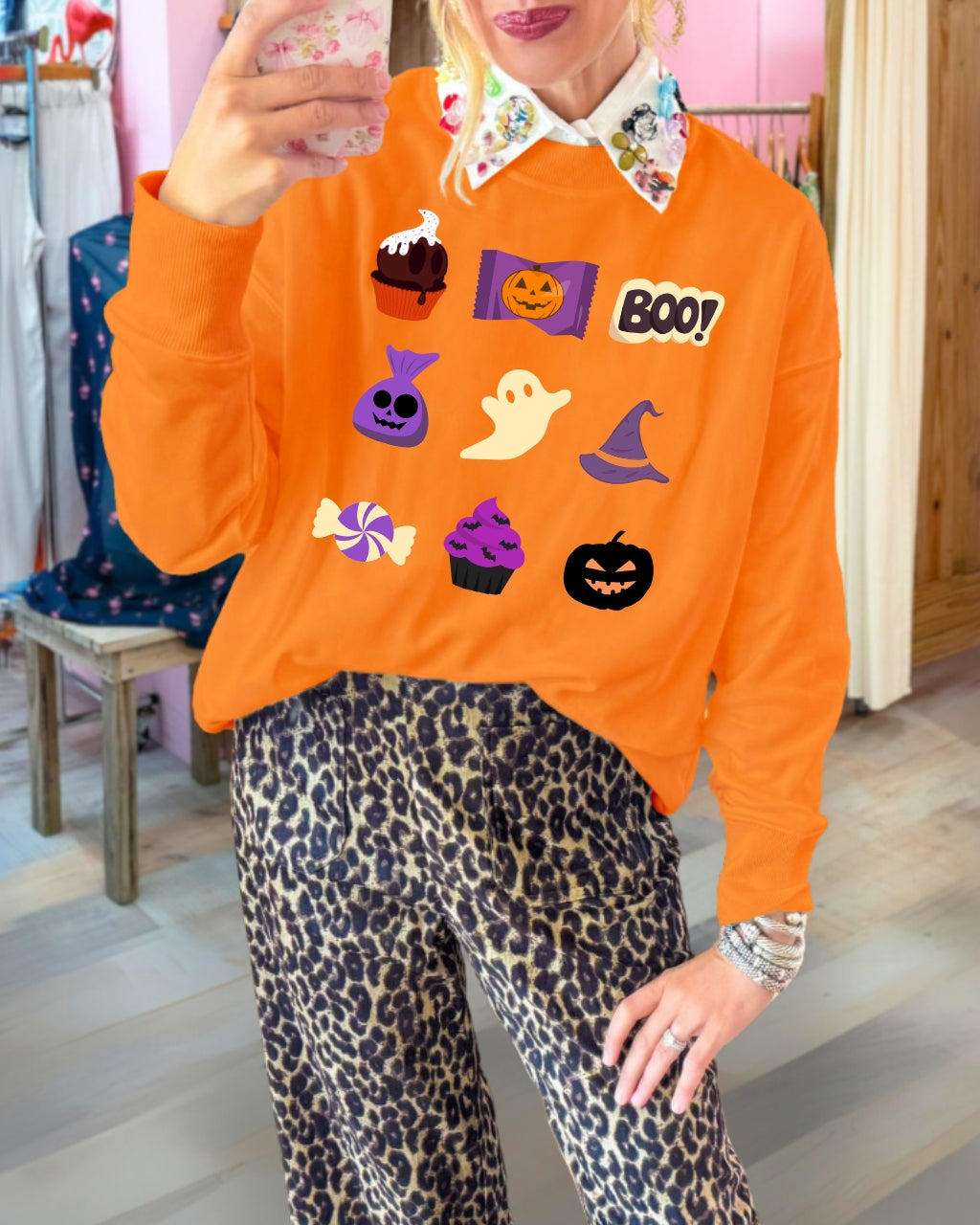 Playful Halloween Icons Pullover