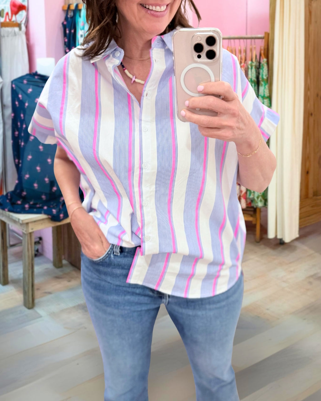 Neon Stripe Lightweight Shirt