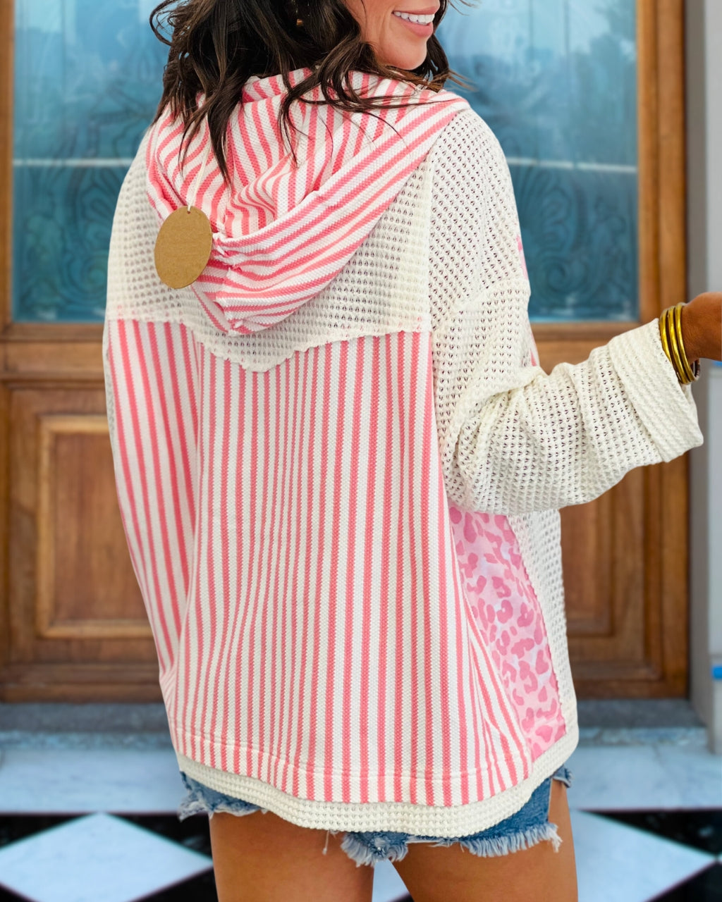 Leopard Stripe Peace Hoodie