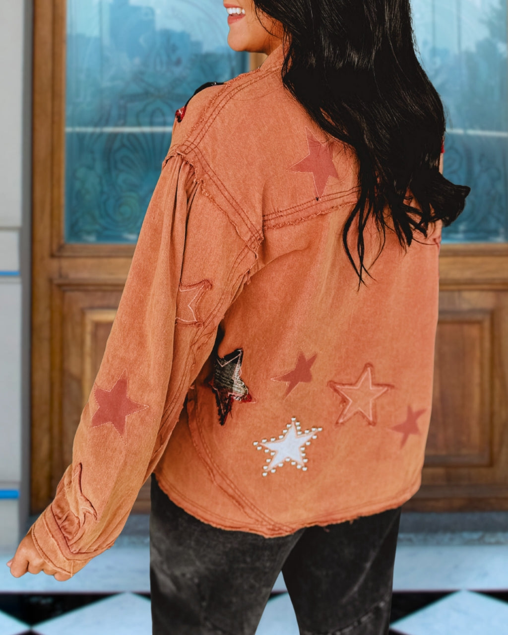 Playful Star Patch Denim Jacket