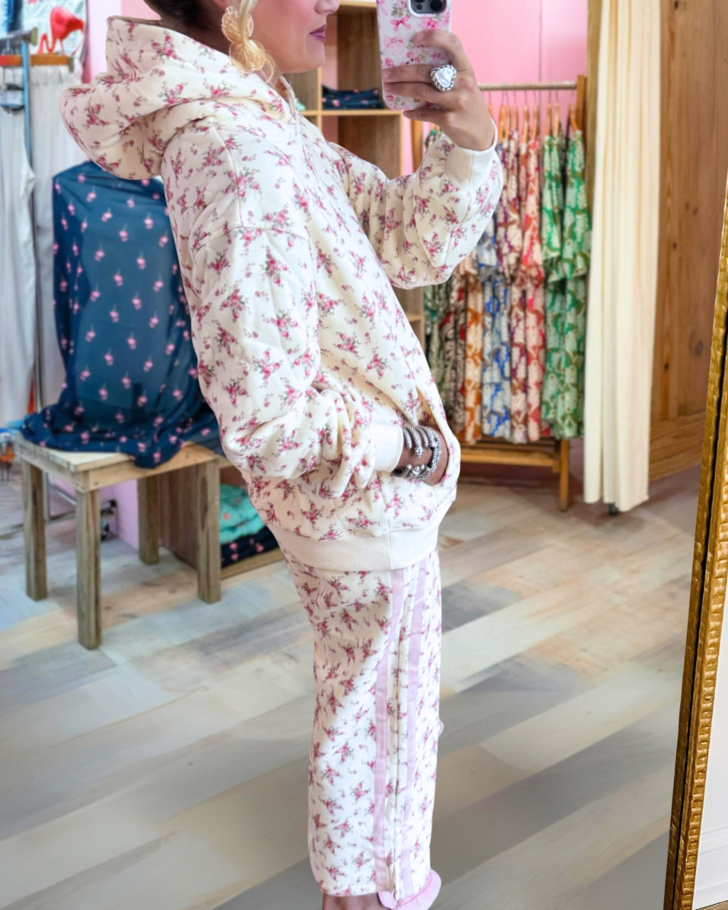 Floral Hoodie Pant Set