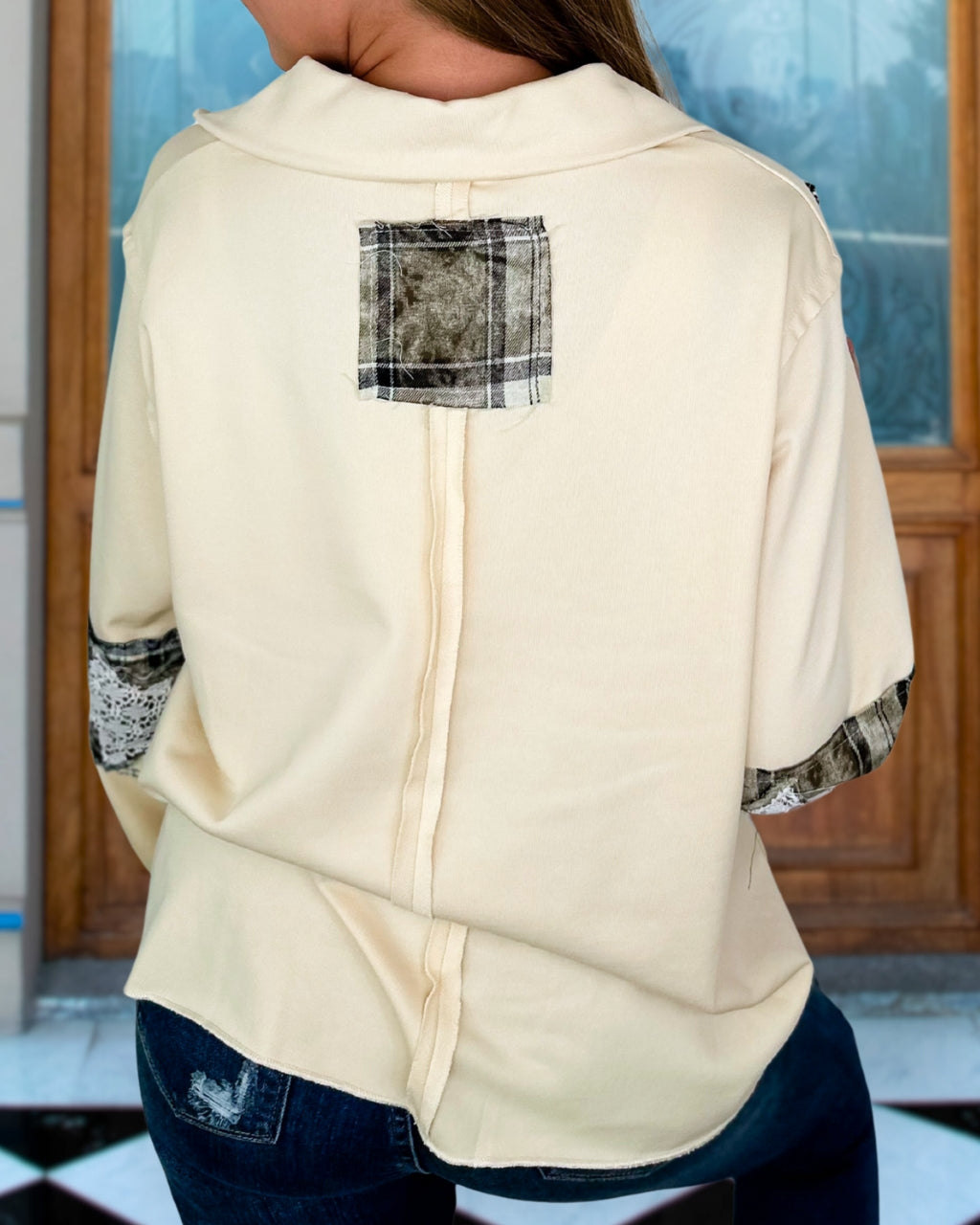 Star Patch Quarter Zip Sweatshirt