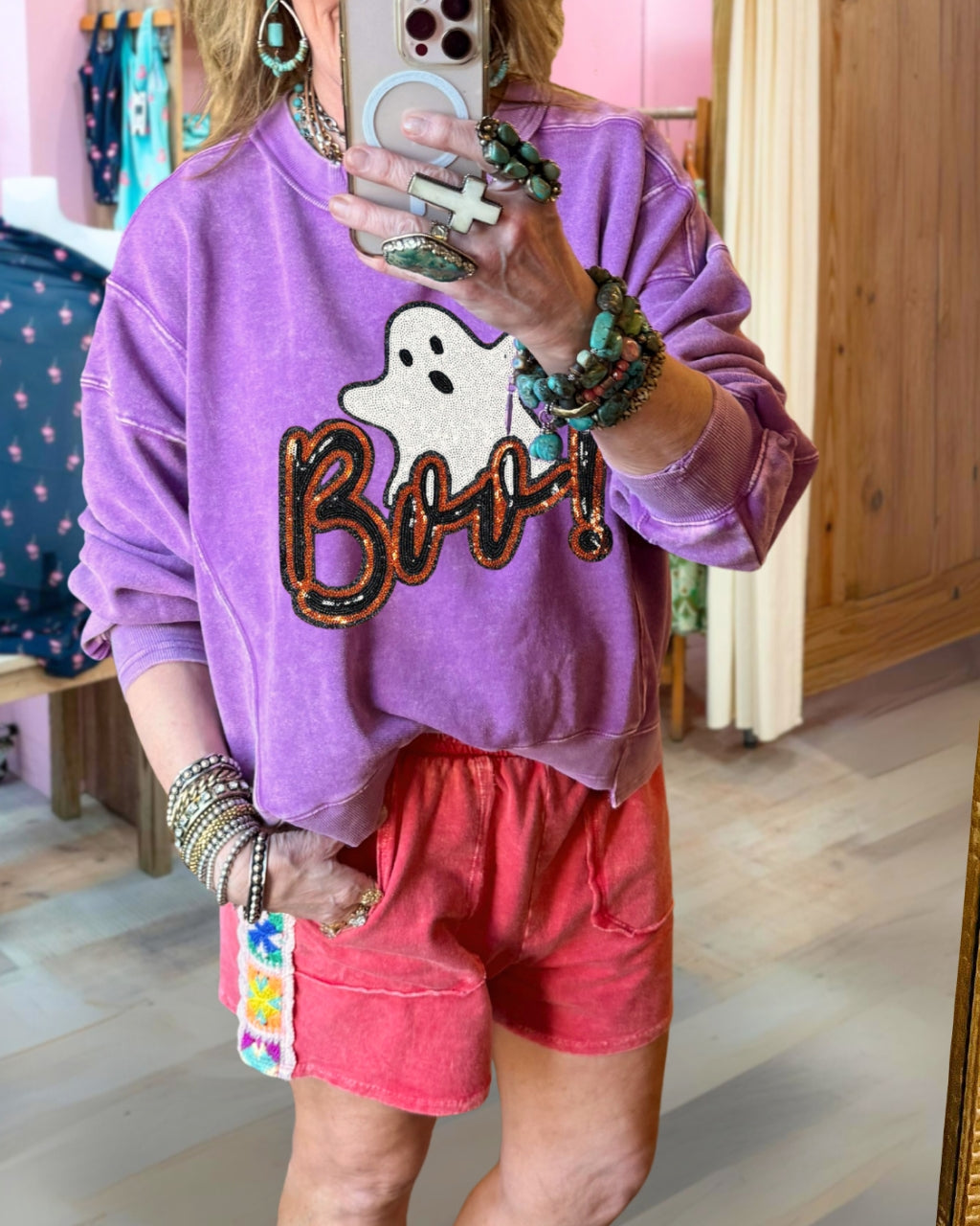 Boo Ghost Sequin Sweatshirt