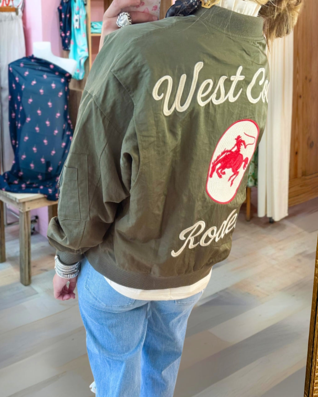 Vintage Style Western Embroidered Bomber Jacket