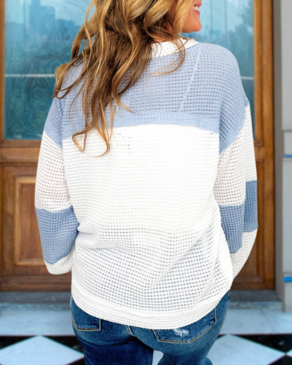 Blooming Star Waffle Knit Top
