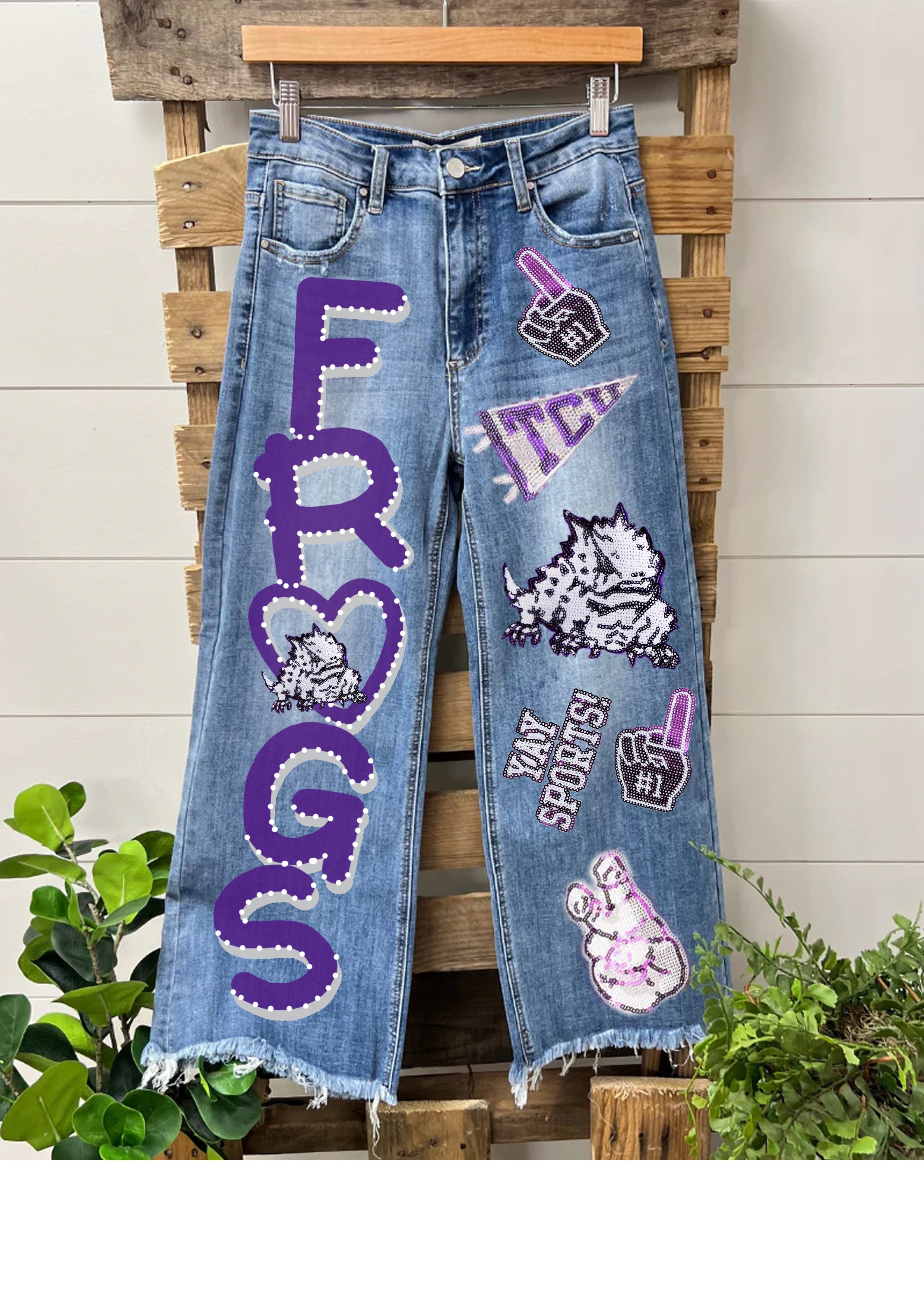 TCU Horned Frogs Sequined Jeans