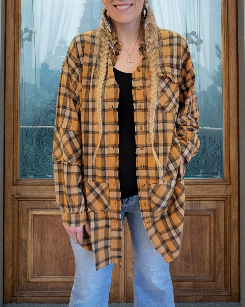 Oversized Casual Plaid Shirt