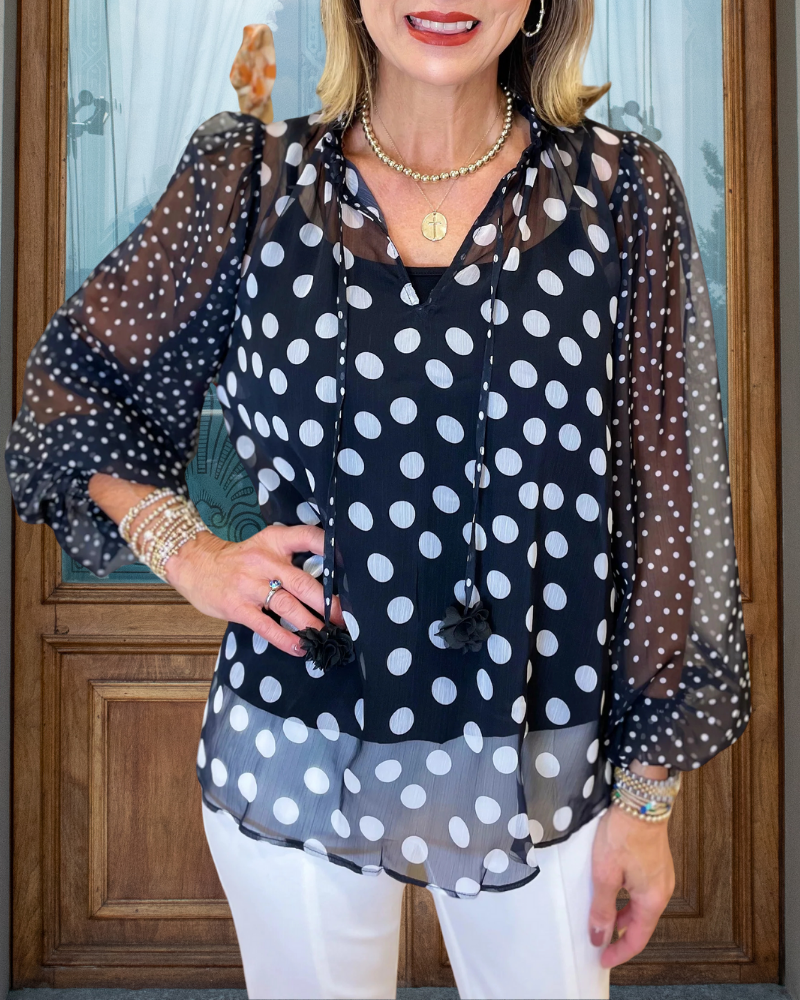Polka Dot Chiffon Top