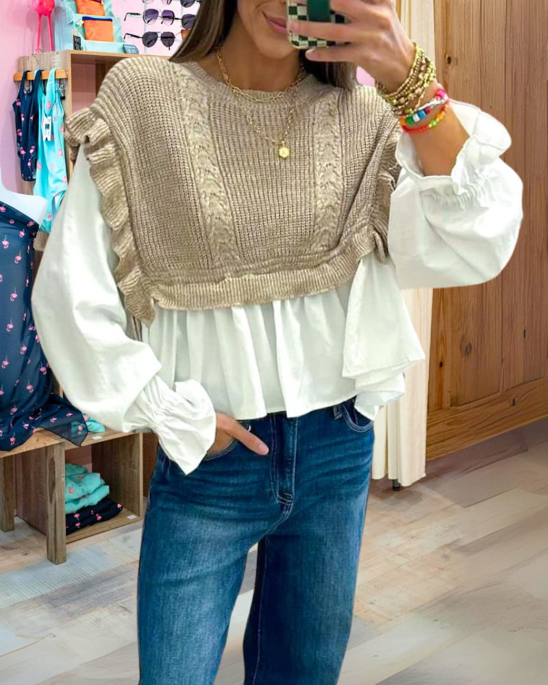 Unique Knitted Ruffle Top