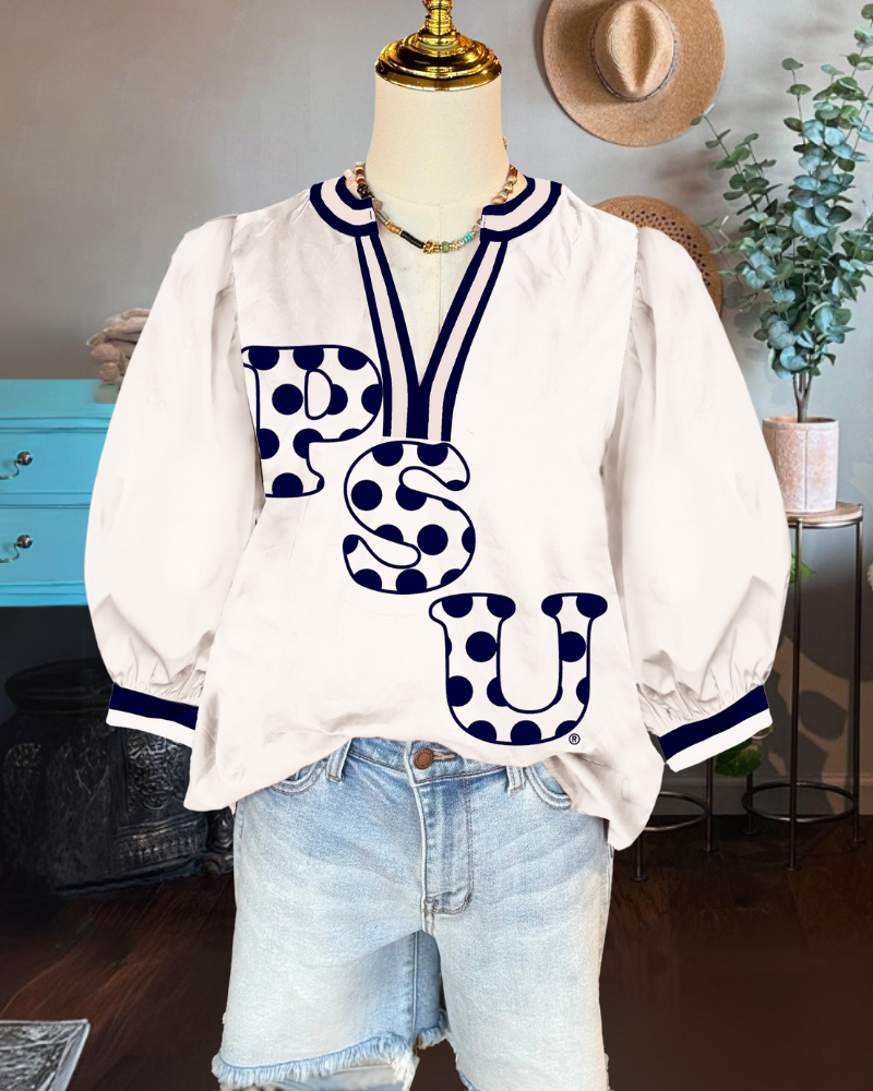 PSU Lions Graphic Satin Top
