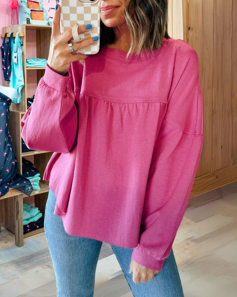 Casual Solid Color Pullover