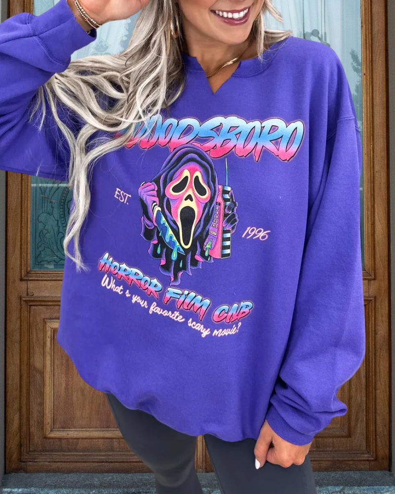 Horror Ghost Print Sweatshirt