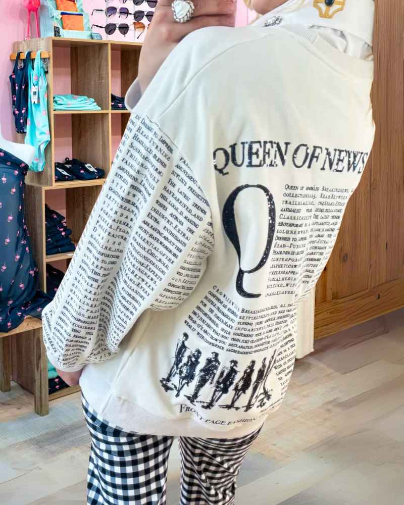 Chic Newspaper Crewneck Sweatshirt