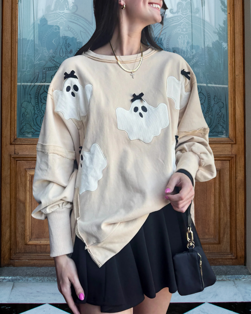 Ghost Embroidered Crewneck Sweatshirt