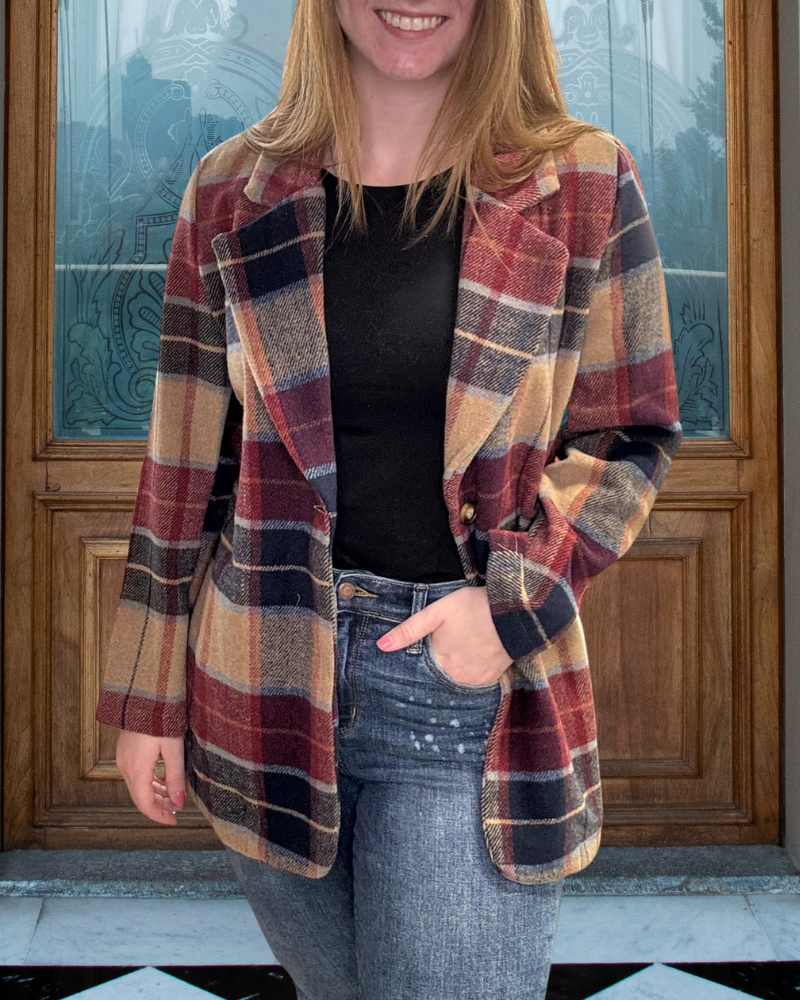 Classic Woolen Plaid Jacket