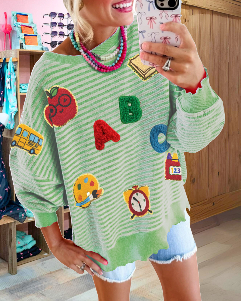 School Sequin Stripe Sweatshirt