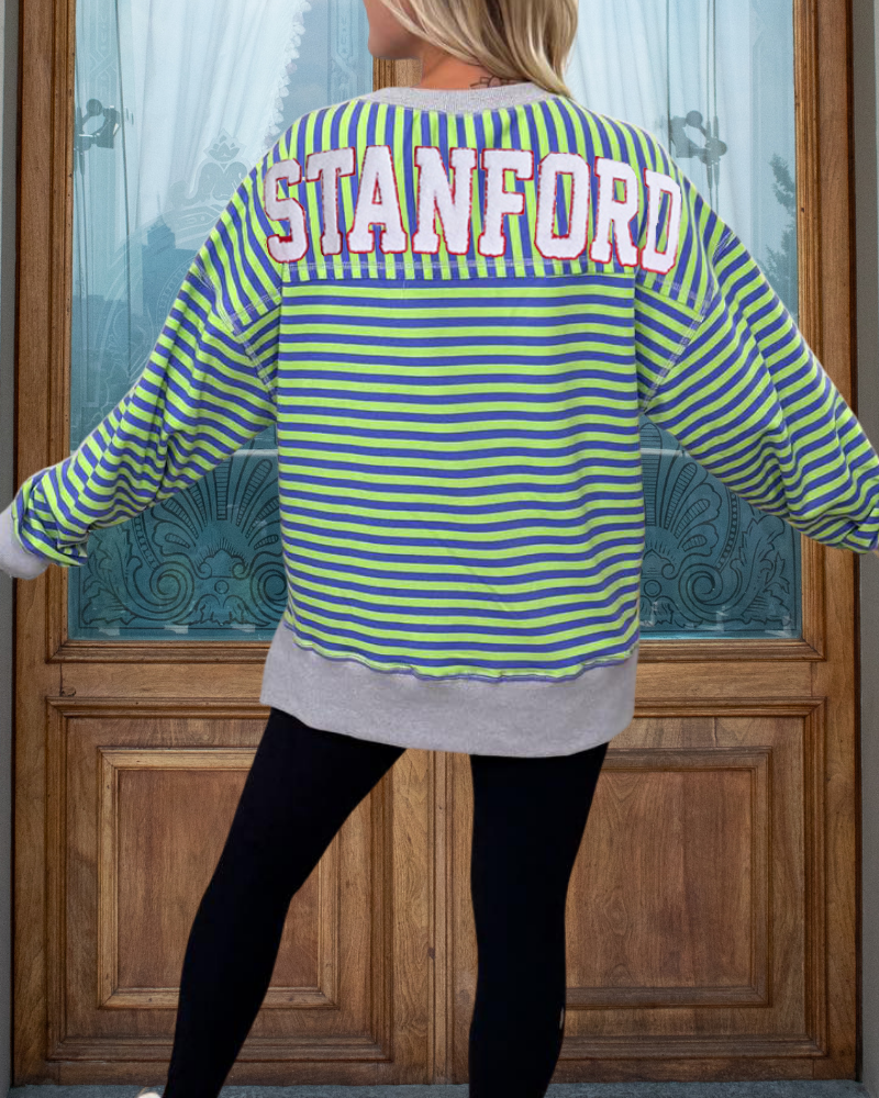Stanford Embroidered Striped Sweatshirt