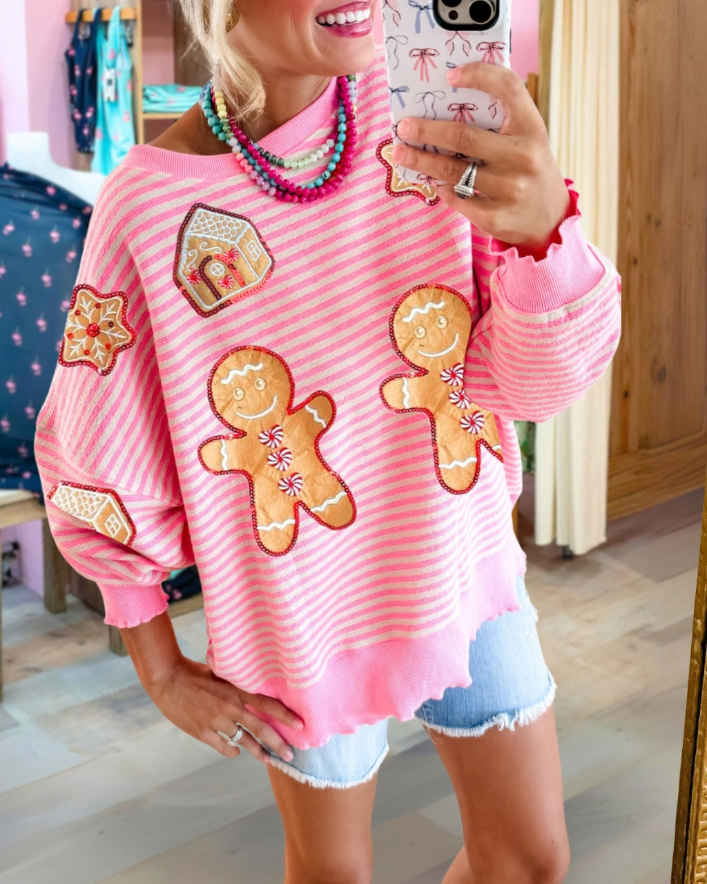 Gingerbread Stripe Sweatshirt