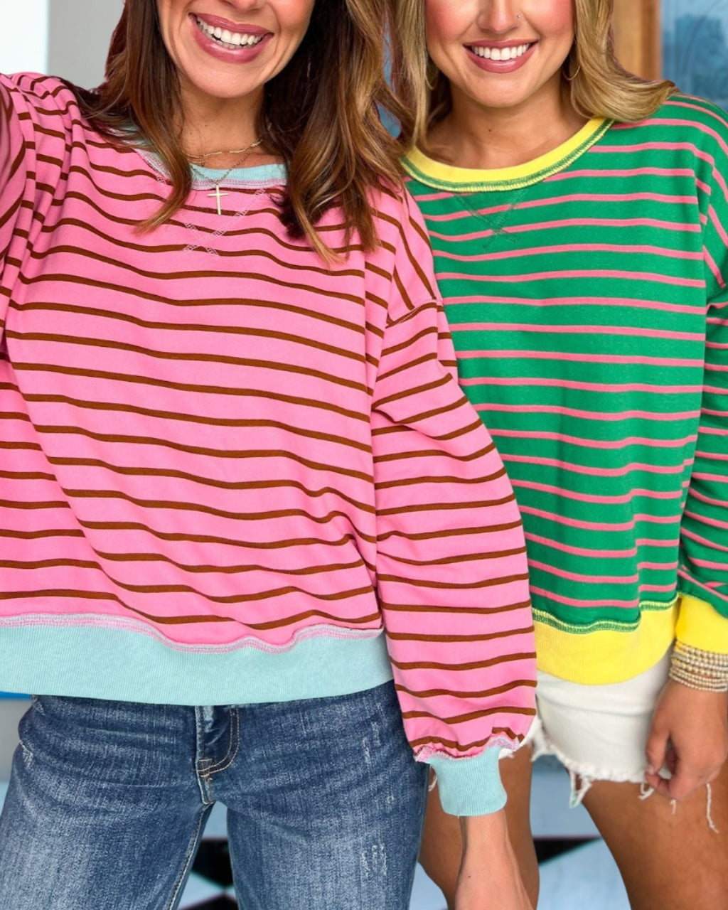 Lively Stripe Contrast Detail Sweatshirt