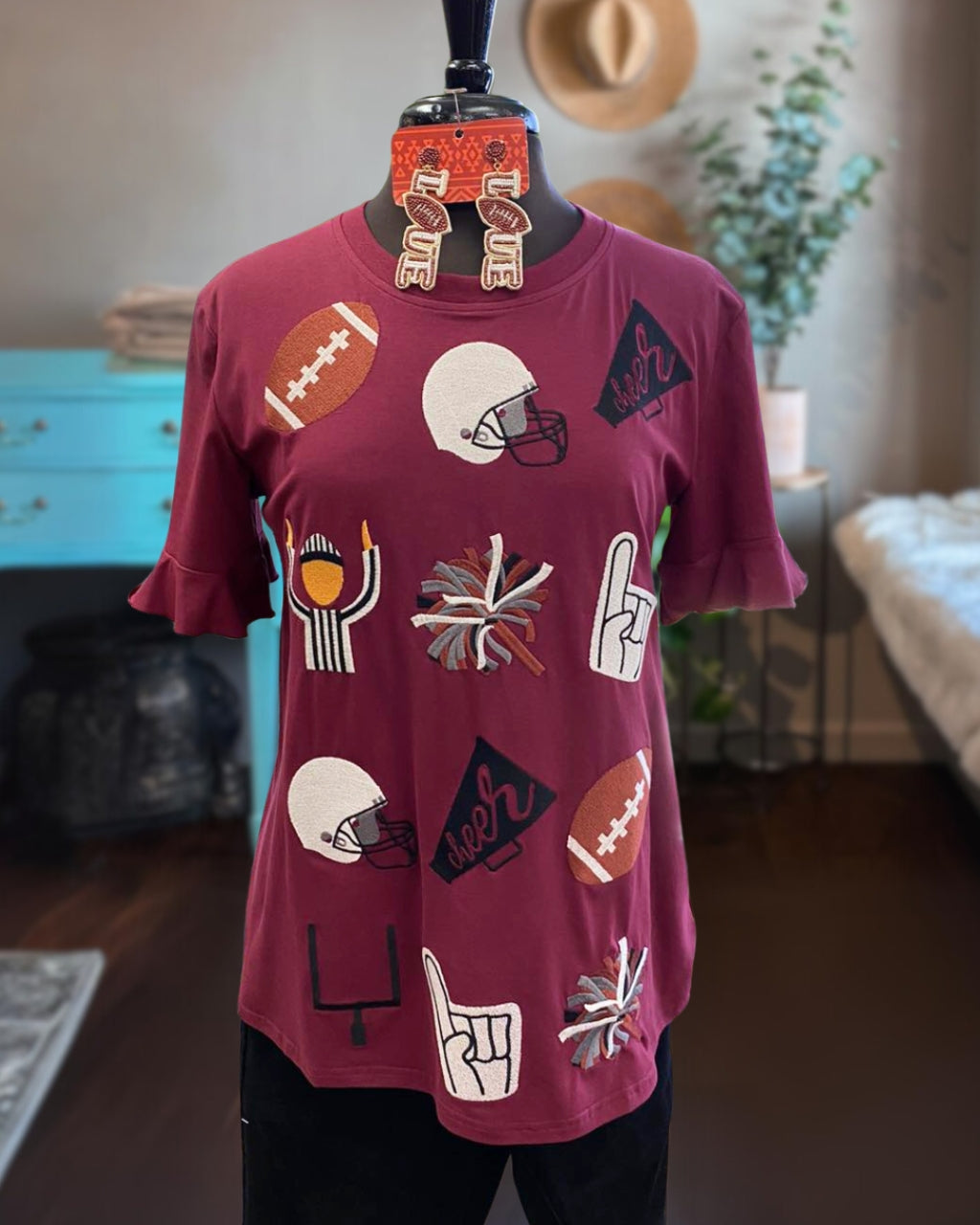 Football Game Embroidered Tee