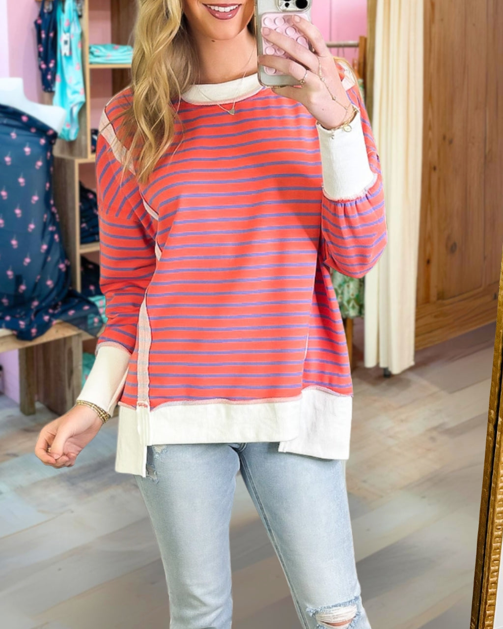 Swirl Stripe Ease Pullover