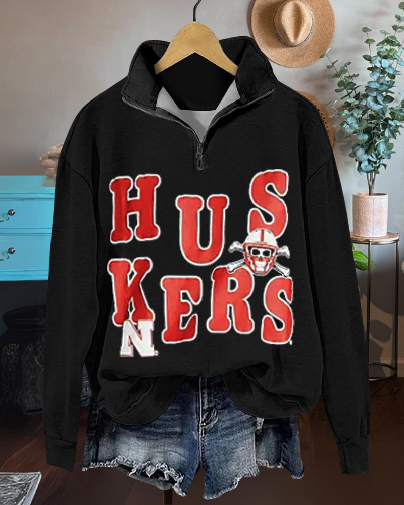 Nebraska Huskers Graphic Half Zip Sweatshirt