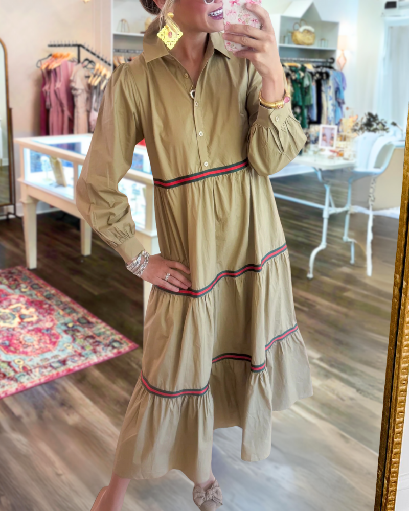 Casual Striped Layered Dress