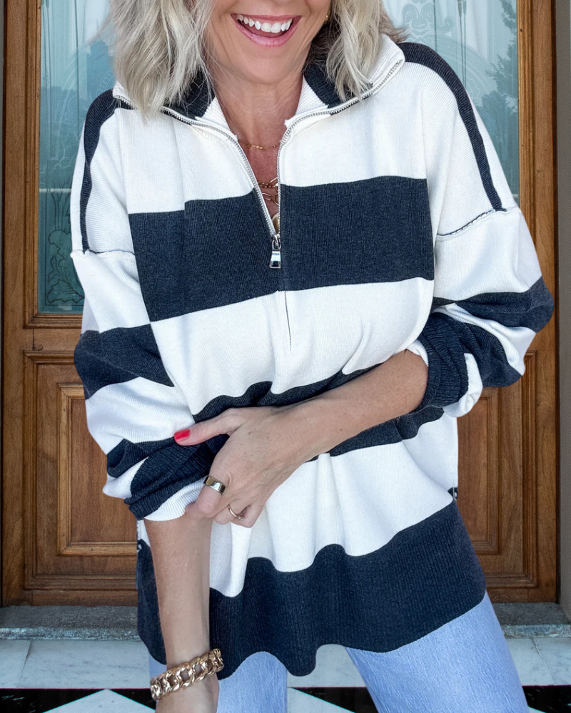 Colorblock Half-Zip Pullover
