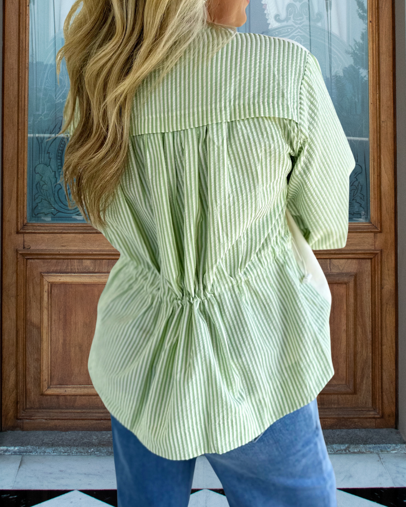 Patchwork Striped Sleeve Top
