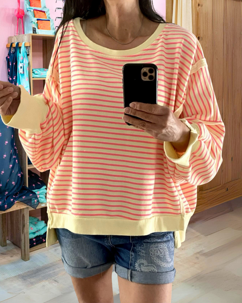 Striped Crew Neck Sweatshirt