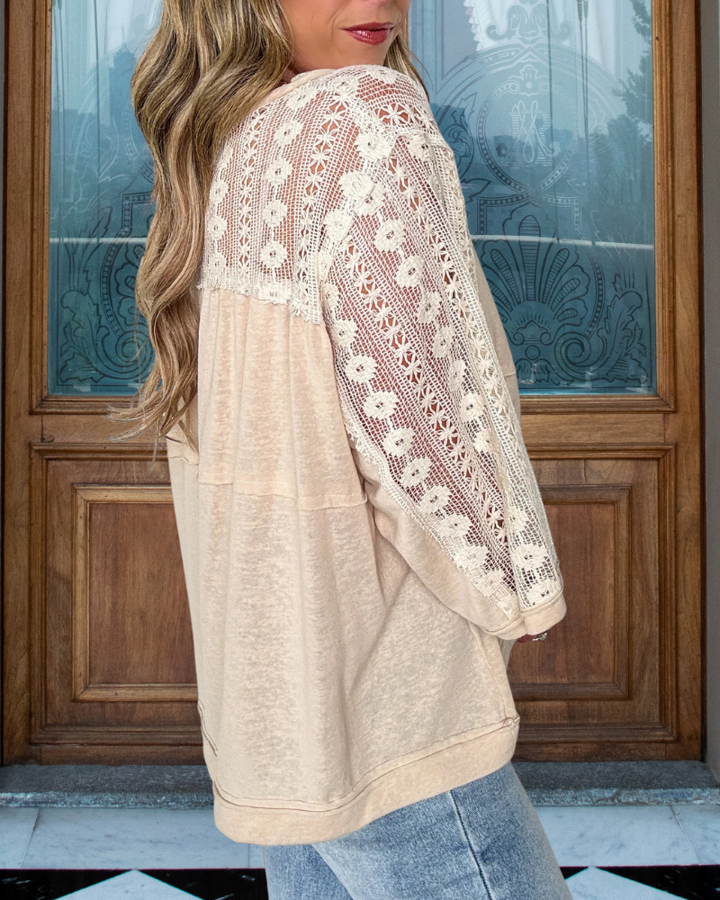 Crochet Half Collar Button Top