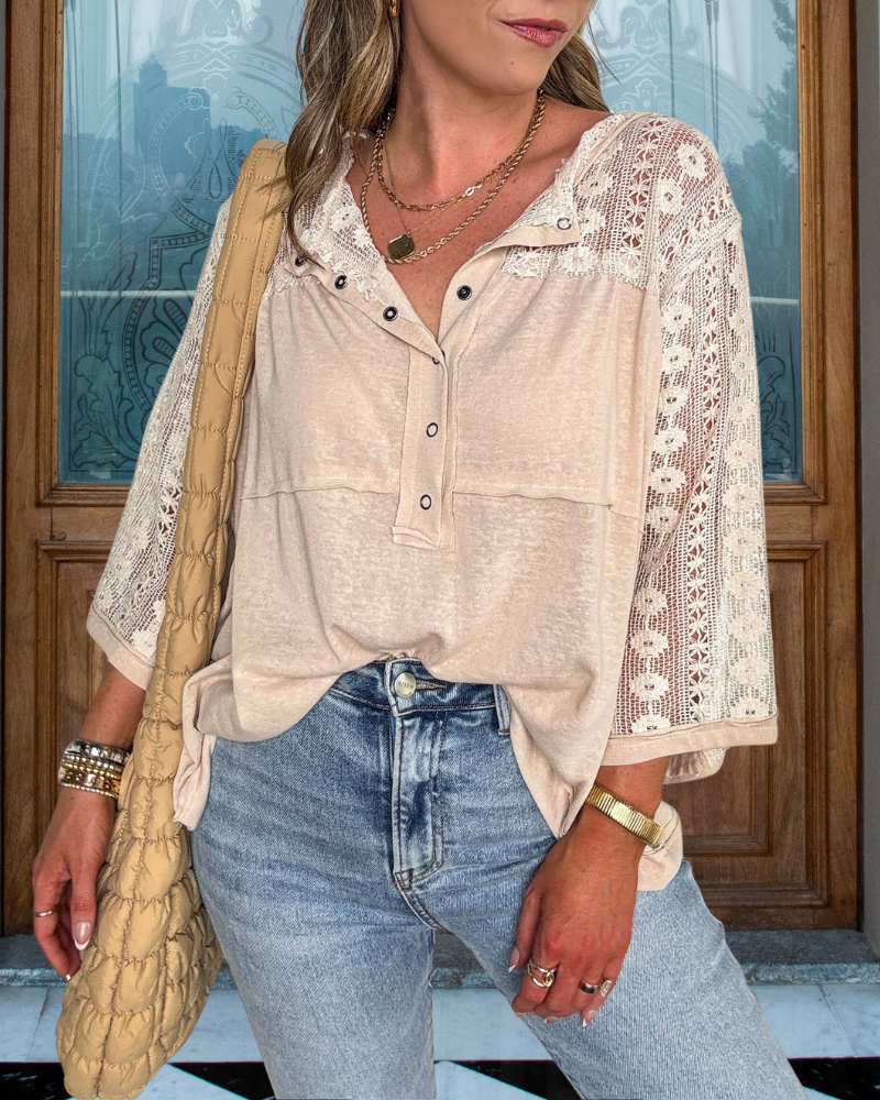 Crochet Half Collar Button Top