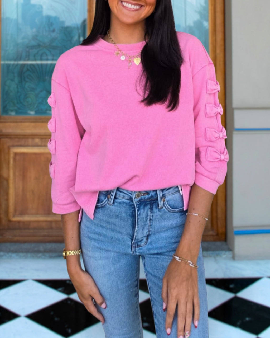 Bow Sleeve Sweatshirt