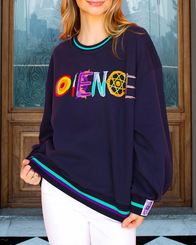 SCIENCE Pattern Sequined Sweatshirt