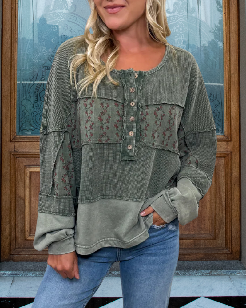 Vintage Floral Waffle Wash Top